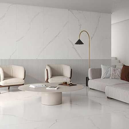 Sala con piso porcelanato